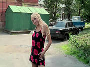 Gorgeous Blonde Shows Off On The Street