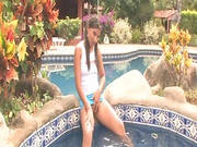 Sexy Chick Poolside Masturbation
