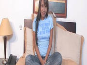 Tanned Brunette Masturbates Like Mad