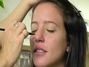 Pretty Girl Sits For Makeup