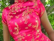 Silk Asian Dress On Beauty