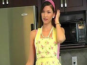 Housewife Baking And Flashing Tits