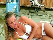 Ogle Girl In White Bikini