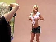Fabulous Flashing Her Fake Tits