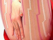 Patterned Pantyhose Cling To Young Ass