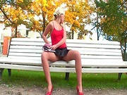 Sweet Young Gal Shows Off In The Park