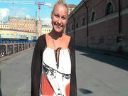 Hot Young Babe Goes Down A Street