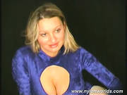 Sexy And Flexi Blonde Nylon Babe Showing Her Vagina