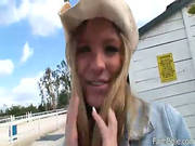 Topless Cowgirl Riding A Horse