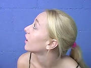 Cute Blonde Teen Sucks A Big Black Cock And Swallows The Cum