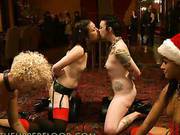 Brunette & Blonde Are Bound & Gagged Before They Suck & Fuck Dick