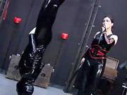 Latex Male Slut Sucks Big Dildo In Spandex Porn Video