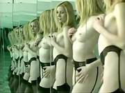 Leggy Golden-haired Discloses Sexy Love Melons And Bawdy Cleft