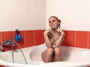 Hot Blonde Jessica Masturbates In Bathroom