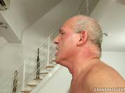 Teen Whore Takes A Mouthful Of Grandpa Jizz Before Dribbling It On Her Tits