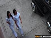 Asian Nurses Share A White Dick