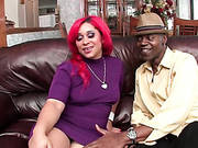 Voluptuous Black Chick Fondled And Giving Head
