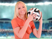 Kiara Lord Body Paint Soccer Uniform Is Sexy