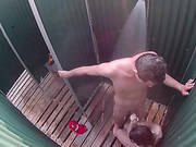 Sexy Couple Kissing In The Beach Shower