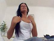 Hot Brunette Shows Her Nice Tanned Body To Cam