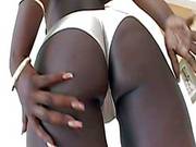 Big Ass Black Chick Tequila Takes Off Her White Panties