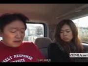 Japanese Women Ride In Car With Man Wearing Thongs