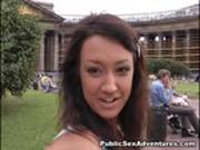 Pretty Chick Lets A Guy Pound Her Holes Outdoors