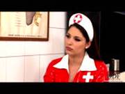 Sexy Nurse Zafira Checks Up On A Hot Brunette Babe