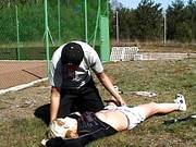 Girl Hurts Her Ankle Playing Tennis And Only Fucking Helps