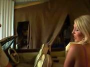 Blonde Slut Sucks Cock And Eats Jizz