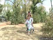 Injured Grandma Gets Healed By Young Cock