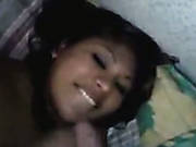 Chubby Dark Skinned Filth Swallows Sugary Sausage Of Her Guy Greedily