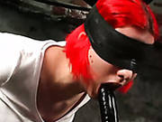 Slut With Neon Red Hair Cherry Is Tied Up Before Pussy Punishment