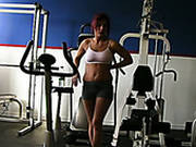 Lewd Coach Observes The Way Sexy Bootylicious Brunette Works In Gym
