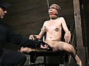 Slim Chick With Ball Gag In Her Mouth Hole Gets Her Tits Pumped