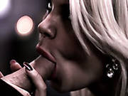 Stunning Blonde Babe Enjoys Sucking And Licking Juicy Pole