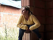 Light Haired Filthy Wench Marked New House With Her Warm Pisses