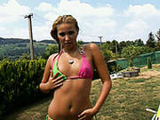Mouth-watering Teen Chick Masturbates By The Pool Side Outdoor