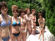 Bunch Of Hot Asian Hookers Have Dirty Orgy In Pool Area