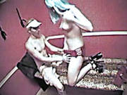Blue Haired Slim Chick Gives Solid Deep Throat To Her Guy