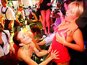 Sweat Dancing Lesbians Are Kissing And Touching Each Other