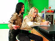 Hot Blonde And Brunette Bitches Are Having Fun In The Kitchen