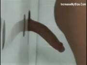 Leather On The Slut In The Gloryhole Room