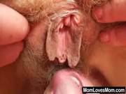 Woolly Milf Gets Toyed By Mad Blondie Wifey