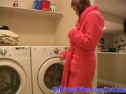 Amateur Teen Masturbates On Washing Machine