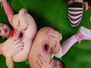 Three Butt Queens And Brutal Dildos
