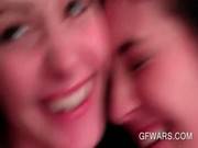 Sweet Teenage Girlfriends Kissing And Hav 