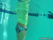 Hot Blonde Plays In Hotel Pool