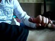 Handjob While Watching Tv