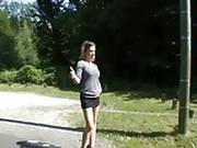 French Slutty Hitchhiker Picked Up By Two Black Guys